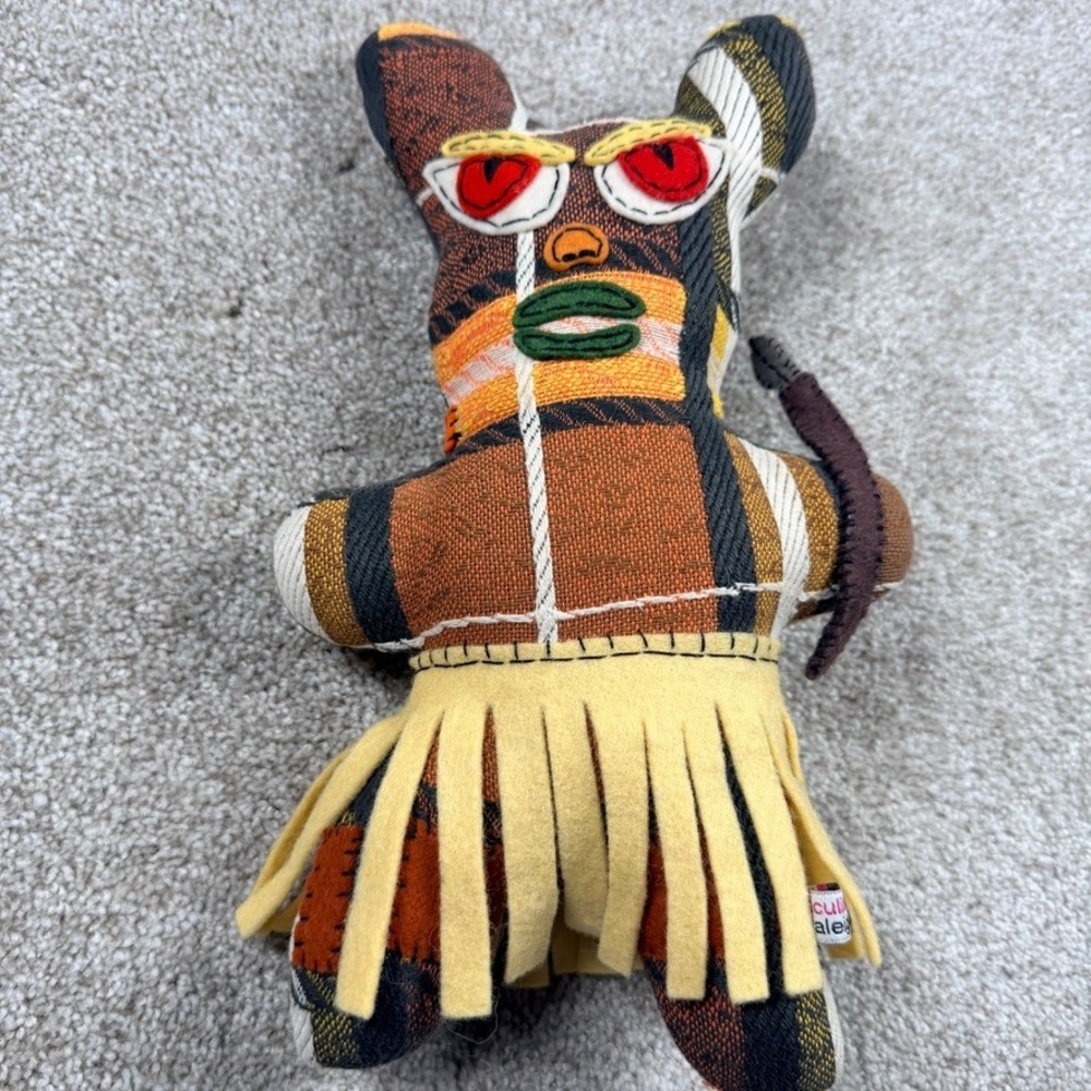 Peculiar Pets Raleigh NC Handmade Plaid Plush Art Doll Monster Creature 11in